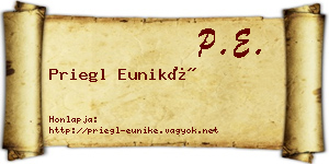 Priegl Euniké névjegykártya